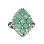 2.50CT Round Cut Emerald Sterling Silver Ring