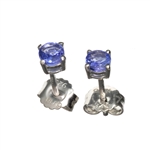 0.50CT Round Cut Tanzanite And Platinum Over Sterling Silver Earrings