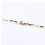 14KT White/Yellow Gold 0.23CT Diamond Antique Brooch or Gift -PNR-