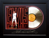 Elvis Presley NBC TV Special Album Cover and Gold Record Museum Framed Collage - Plate Signed