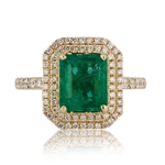 App: $13,900 4.05ct Emerald and 0.40ctw Diamond 14K Yellow Gold Ring (Vault_R40)
