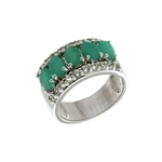 Emerald Gemstones 925 Sterling Silver Size 7 Ring 