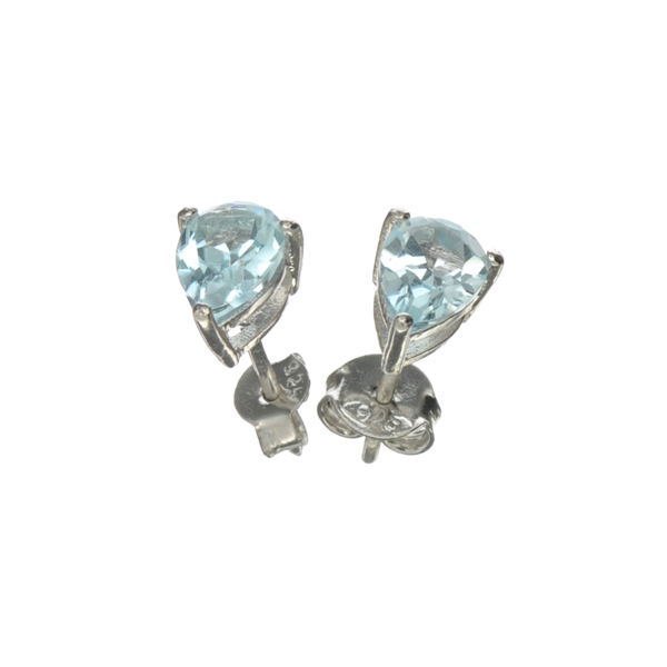 1.60CT Pear Cut 925 Sterling Silver Blue Topaz Solitaire Earrings