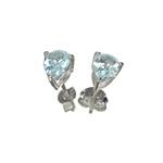 1.60CT Pear Cut 925 Sterling Silver Blue Topaz Solitaire Earrings