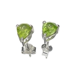 1.37CT Pear Cut 925 Sterling Silver Peridot Solitaire Earrings