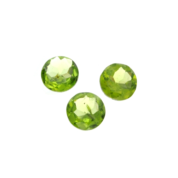 5.39CT Round Cut Green Peridot Parcel