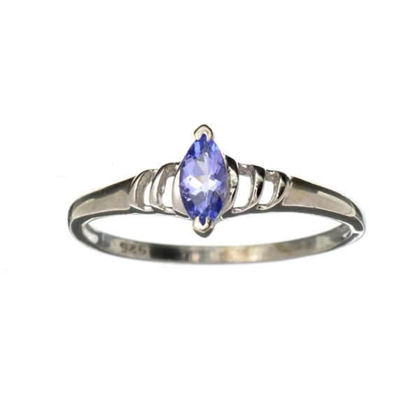 Designer Sebastian 0.25CT Marquise Cut Tanzanite And Sterling Silver Ring