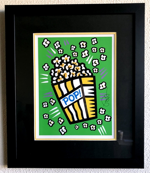 Burton Morris - "Popcorn" Green Framed Giclee Original Signature with Certificate (Vault_DNG)