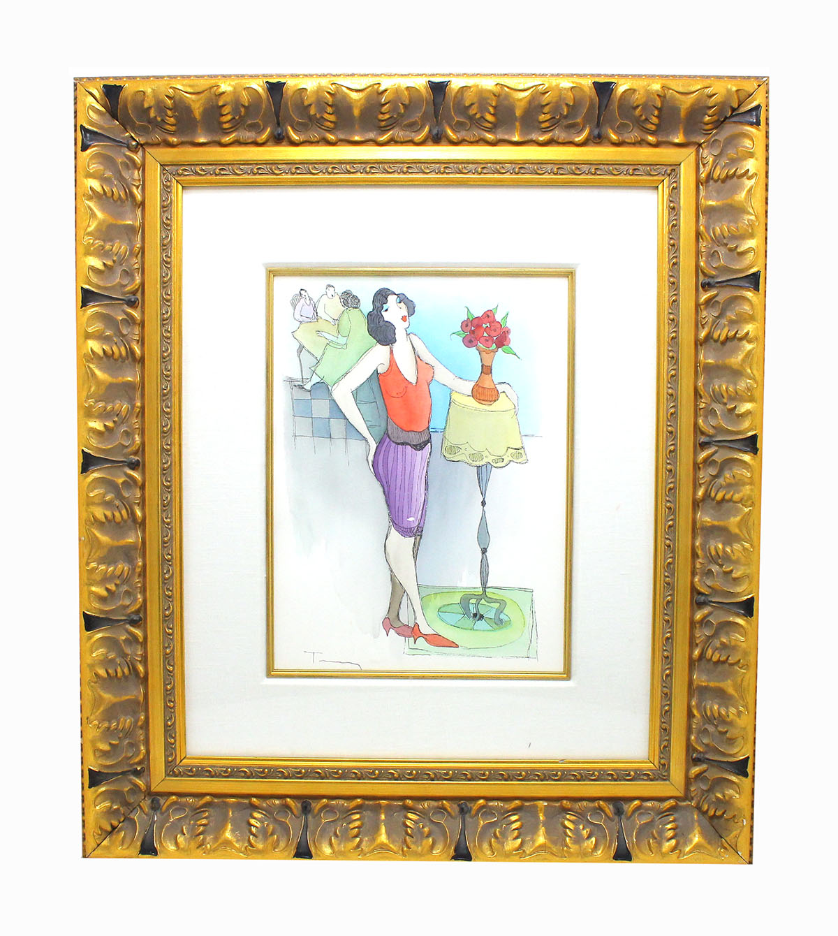 Lot Detail - Itzchak Tarkay (Roses) Painting Signed by Artist Framed ...