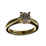 14KT. Gold, 0.99CT Round Cut Diamond Ring