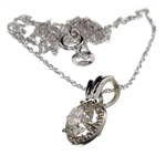 14KT. White Gold, 1.10CT Round Cut Diamond Pendant