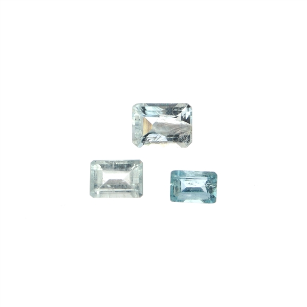 2.79CT Rectangular Step Cut Natural Aquamarine Parcel