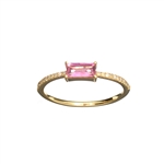 14KT. Gold, 0.45CT Pink Tourmaline And Diamond Ring