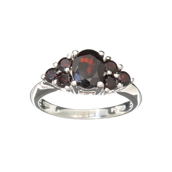 2.40CT Almandite Garnet And Sterling Silver Ring