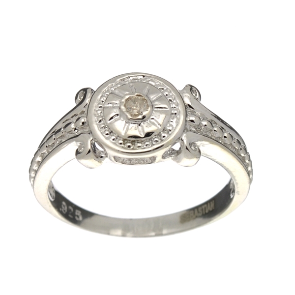 Designer Sebastian, White Sapphire And Sterling Silver Ring