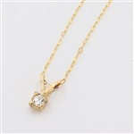 14KT Yellow Gold 0.15CT Diamond Pendant with Chain