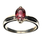 1.27CT Oval Cut Pink Tourmaline and Sterling Silver Ring