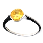 1.50CT Round Cut Citrine Quartz and Sterling Silver Ring