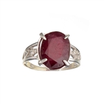 Fine Jewelry Designer Sebastian 7.59CT Ruby And Colorless Topaz Platinum Over Sterling Silver Ring