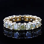 App: $13,800 6.18ctw Light Yellow VS CLARITY Diamond 14K Yellow Gold Ring (Vault_R40)
