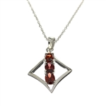 1.69CT Oval Cut 925 Sterling Silver Garnet Pendant with 18" Chain