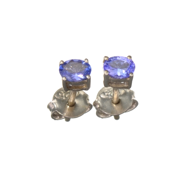 0.30CT Oval Cut Tanzanite And Sterling Silver Earrings