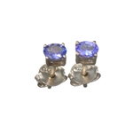 0.30CT Oval Cut Tanzanite And Sterling Silver Earrings