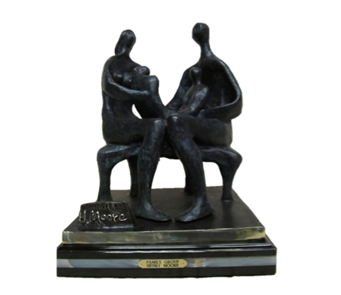 Bronze Henry Moore "Family Group" Rendition 21.5" H x 16" L x 14" W (Vault_AS)