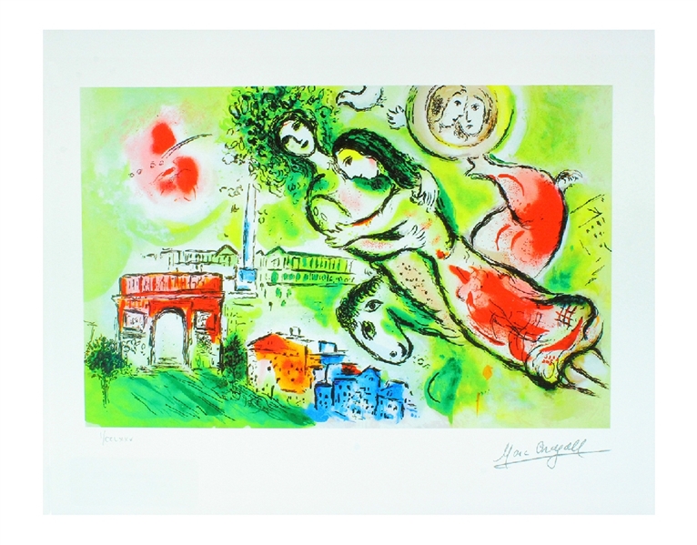 MARC CHAGALL Romeo and Juliet Mini Print 10in x 12in, with Certificate VI of CCLXXV