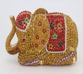 Swarovski Crystal Elements Handbag - Ella Elegant Elephant Gold 7 x 4.25 Retail: $1,200 (Vault_I) 