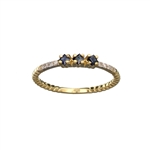 14KT. Gold, 0.23CT Blue Sapphire And Diamond Ring