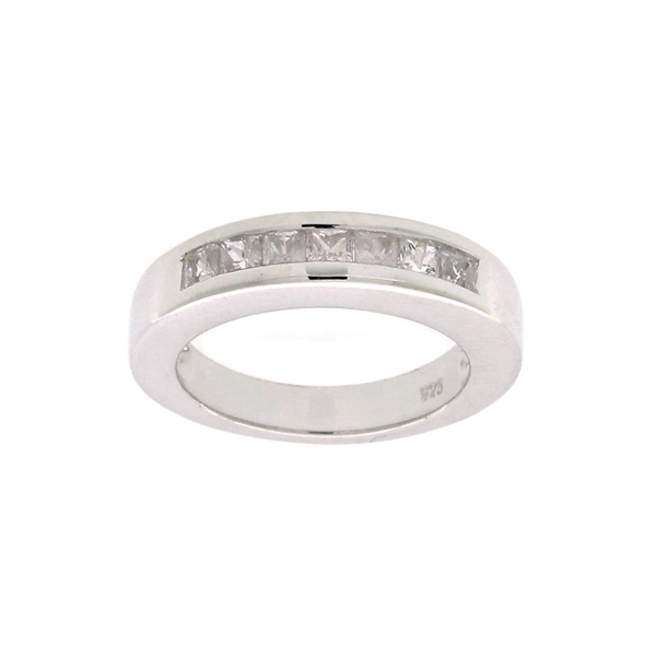 1.05CT White Sapphire Sterling Silver Ring -TNR-