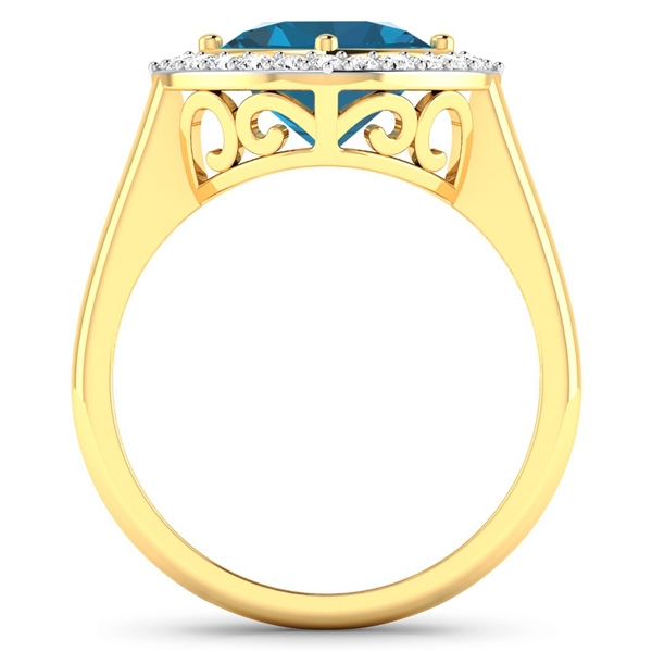 Immaculate 2.15ct Blue Topaz Gemstone in 14Kt Yellow Gold Setting!