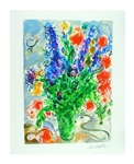 MARC CHAGALL Les Lupins Bleu Mini Print 10in x 12in, with Certificate CVI of CCLXXV