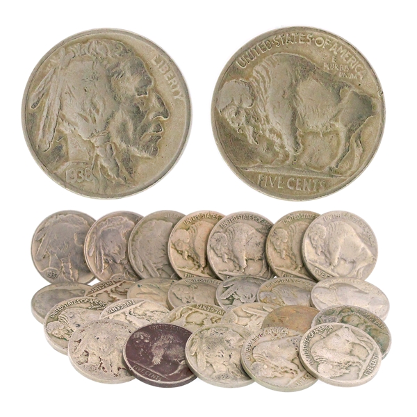 (25) Various 1900's Buffalo Nickel Coins