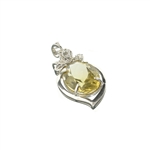10.00CT Oval Cut Citrine And White Sapphire Over Sterling Silver Pendant