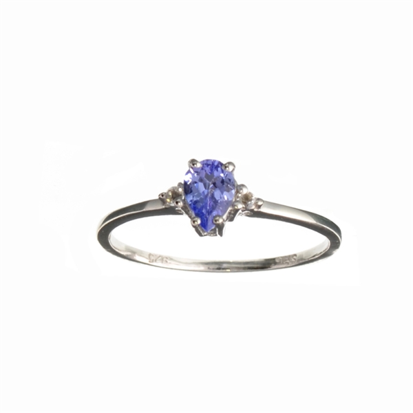 0.33CT Tanzanite /Topaz  And Sterling Silver Ring