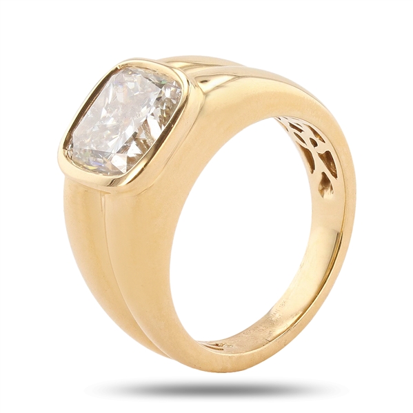 App: $51,345 3.26ct SI3 CLARITY H COLOR CENTER Diamond 18K Yellow Gold Ring (Vault_R43) 