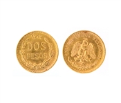 1945 Dos Pesos Estados Unidos Mexicanos 0.900 purity Gold Coin