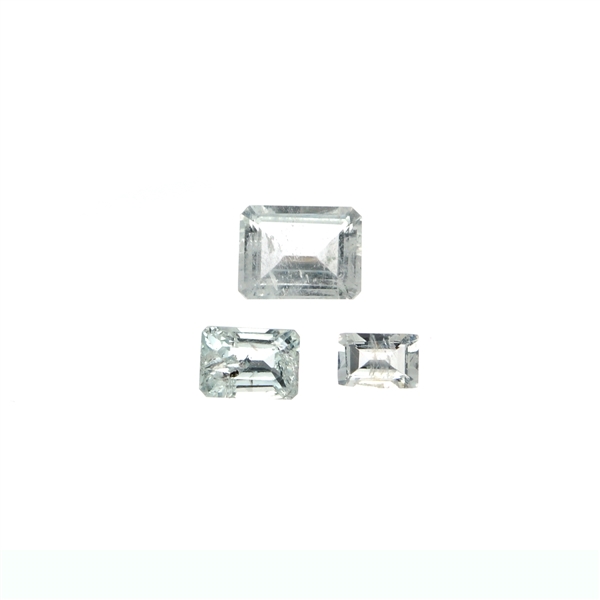 3.28CT Rectangular Step Cut Natural Aquamarine Parcel