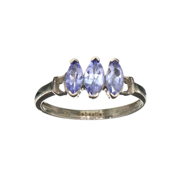 0.40CT Marquise Cut Tanzanite And Sterling Silver Ring