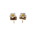 Sterling Silver Citrine/White Topaz Earrings