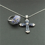 Tanzanite Ring size 6 and Pendant Sterling Silver Collection 