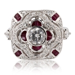  App: $7,050 1.04ctw Diamond and 1.03ctw Ruby Platinum Ring (Vault_R44) 