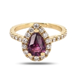  App: $13,436 1.60ct Purple Pink Sapphire and 0.70ctw Diamond 14K Yellow Gold Ring (GIA CERTIFIED) (Vault_R44) 