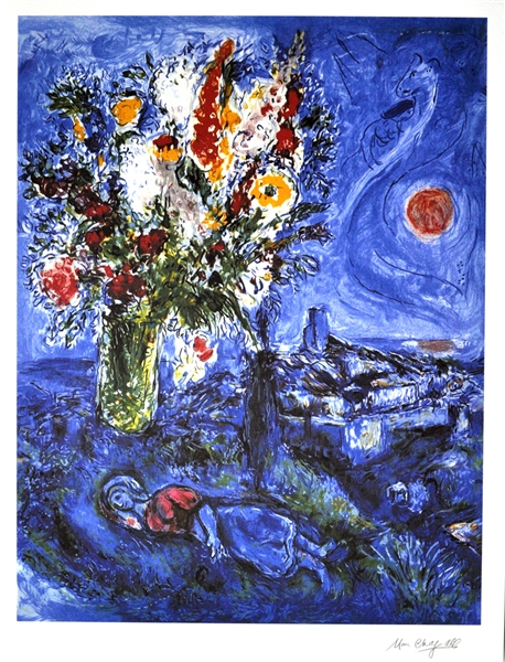 MARC CHAGALL La Dormeuse Aux Fleurs Print, 29.5" x 22"