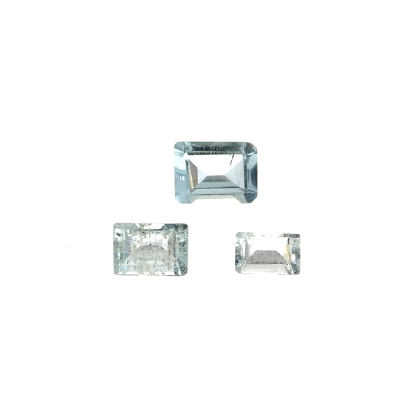 2.71CT Rectangular Step Cut Natural Aquamarine Parcel