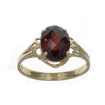 14KT. Gold, 3.21CT Oval Cut Red Almandite Garnet Ring