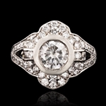  App: $22,300 1.21ct CENTER Diamond Platinum Ring (2.29ctw Diamonds) (Vault_R44) 