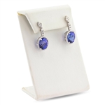  App: $34,850 12.55ctw Tanzanite and 1.15ctw Diamond 18K White Gold Dangle Earrings (Vault_R44) 